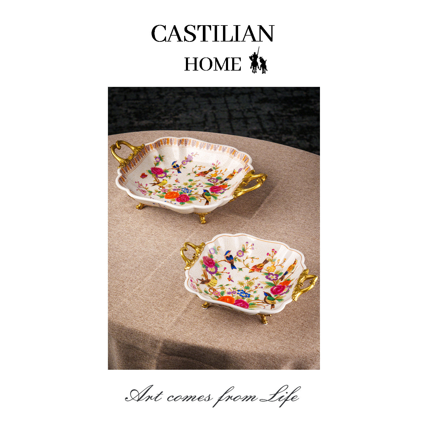 欧式高档轻奢陶瓷点心碟客厅茶几家用干果盘零食盘托盘摆件C5708,淘宝优惠券,粉丝福利购,淘宝优惠卷