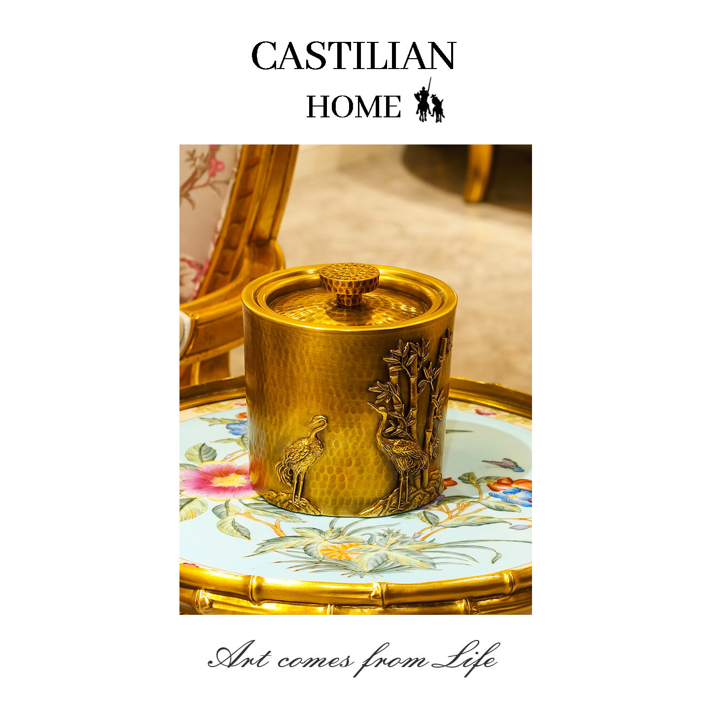 新中式全黄铜茶叶罐精品高档密封储物罐茶叶储存罐送长辈C6391,淘宝优惠券,粉丝福利购,淘宝优惠卷