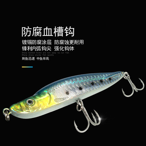 9.8g/16g翘杀沉水铅笔路亚饵远投铅笔翘嘴鲈鱼假饵通杀路亚假鱼饵 - 图2