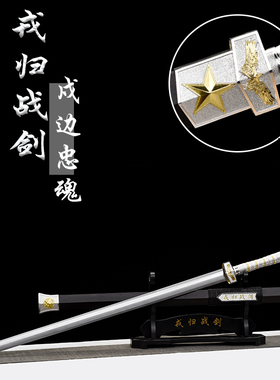龙泉荣归战之剑汉剑一体龙骨花纹退伍纪念送战友定制礼品未开刃