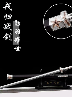 龙泉戎归战之剑汉剑一体龙骨花纹退伍纪念送战友定制礼品未开刃