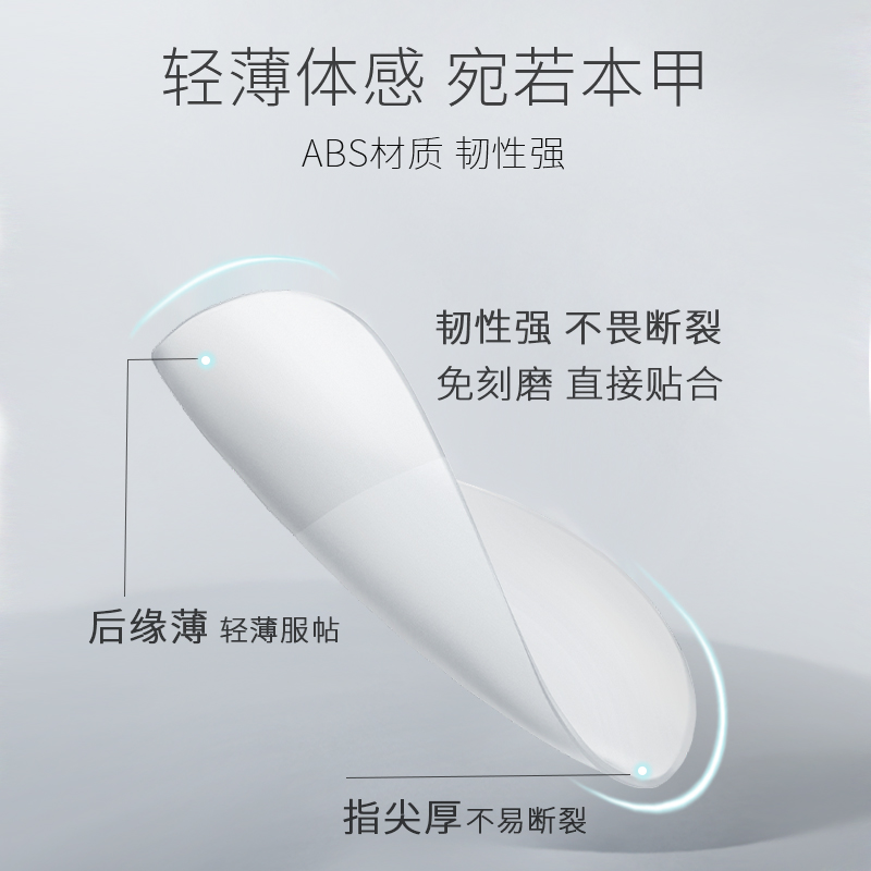 美甲店透明甲片贴半贴梯形水滴无痕超薄延长指甲胶水工具短款专用 - 图1