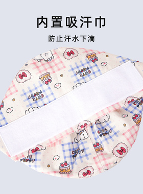 美容师工作帽手术室花帽纯棉透气