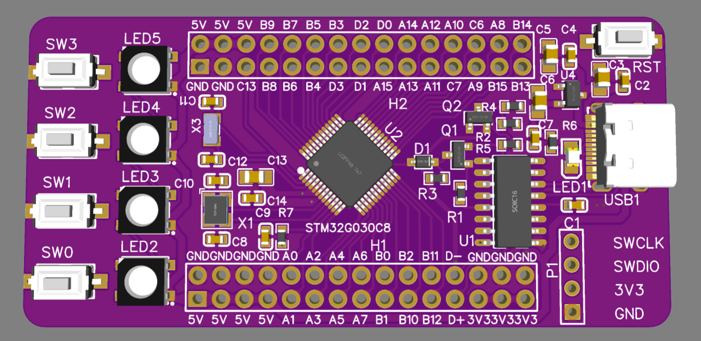 【皮卡派Zero】Python单片机开发STM32 Type-C 开发板 - 图0