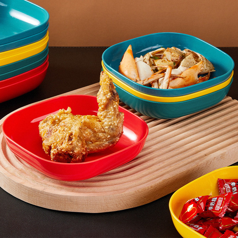 小碗家用2024新款吐骨头碟餐桌家用塑料碗水果小吃菜盘垃圾渣盘子