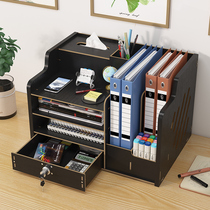 File Containing Shelf Office Thickened Multilayer Containing box File shelf Bookshelf Easy bookstand Desktop Office Supplies large full A4 folder Dormitory God desk Pen Holder Finishing Information Shelf