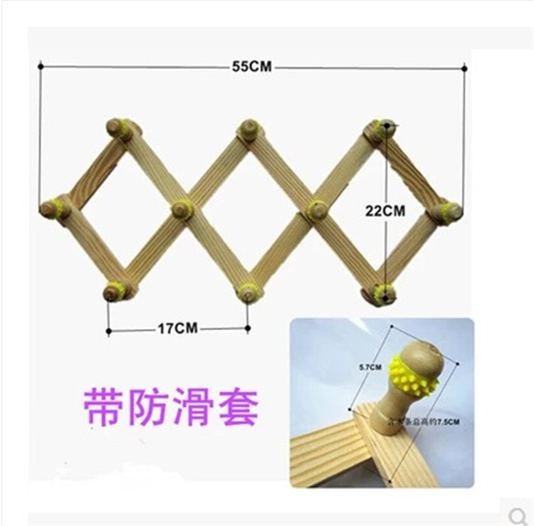 「送钢钉」挂衣架竹木伸缩菱形实木壁挂衣服架门墙壁衣帽收纳架