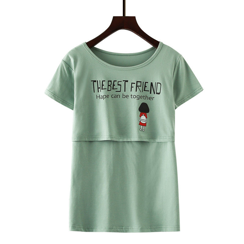 哺乳衣外出哺乳衣服夏季产后款t恤 俏艾儿母婴家居服上装