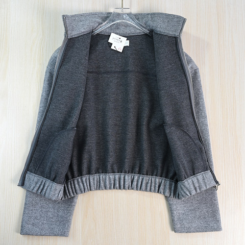 思琪女装2511/17 西班牙单仿毛呢立领拉链休闲短款呢子夹克外套 - 图2