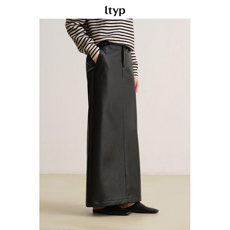 ltyp旅途原品 【模特版】皮裙开叉半身裙销售3折起 - 图0