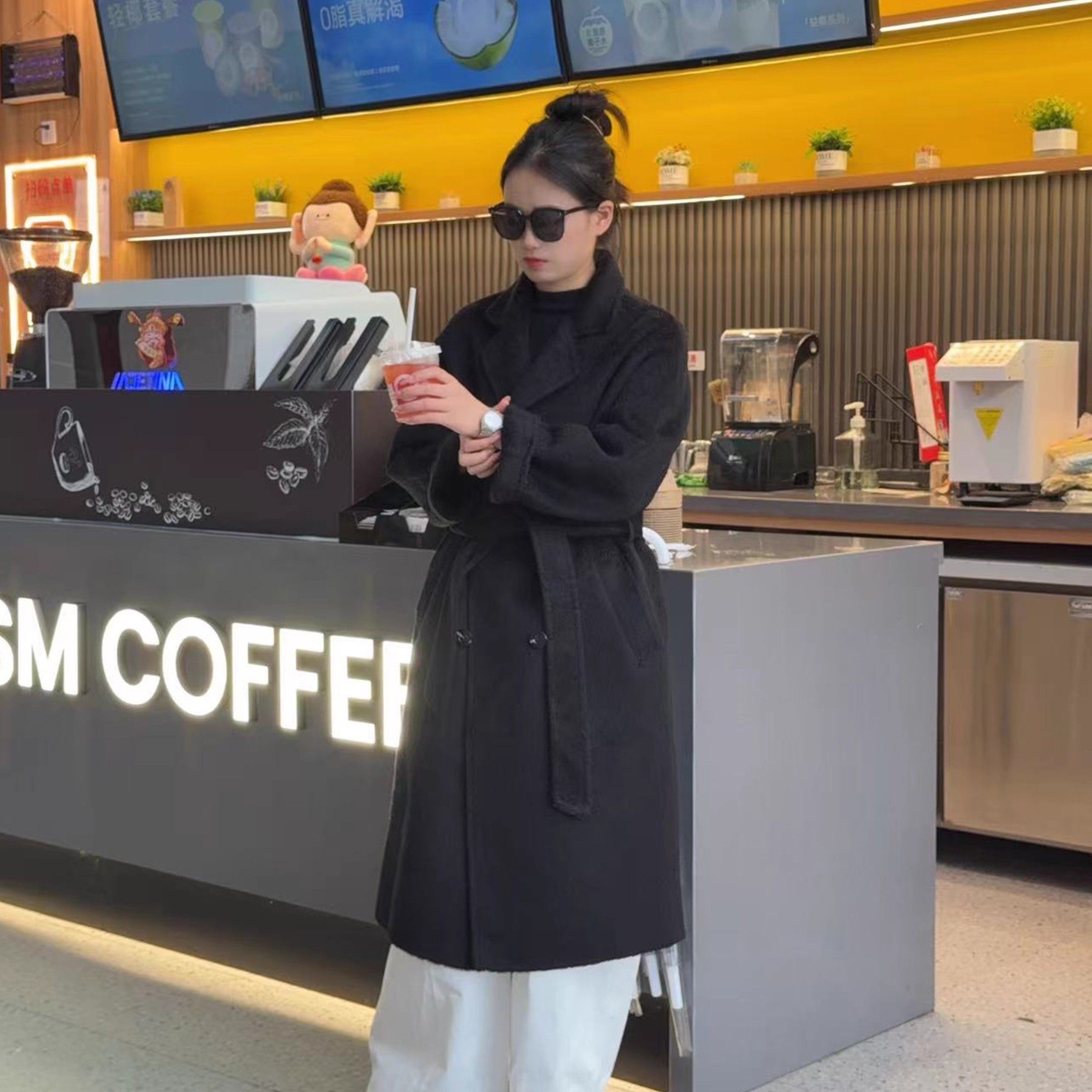 苏丽羊驼高定长款101801爆款大衣双排扣女长款秋冬毛呢外套,淘宝优惠券,粉丝福利购,淘宝优惠卷