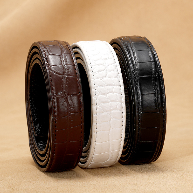 不带扣2.3 2.4 2.5 cm自动扣牛皮腰带身无头带条头层真皮无扣皮带 - 图2