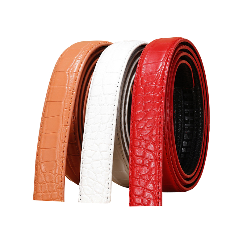 不带扣2.3 2.4 2.5 cm自动扣牛皮腰带身无头带条头层真皮无扣皮带 - 图3