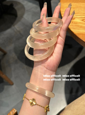 好显贵～香槟金色猫眼手镯高级贵气冰透仿玉镯子琉璃荔枝冻新中式