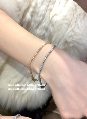 波光粼粼极简主义满天星锆石手链碎钻锆石手链叠戴高级感手表链女