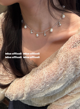 Misa officail｜巴洛克珍珠小土星项链百搭小众设计锁骨链叠戴