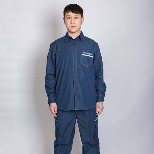 新款正品南网电力工作服男装中国南方电网工作服夏装牛仔工装裤 - 图1