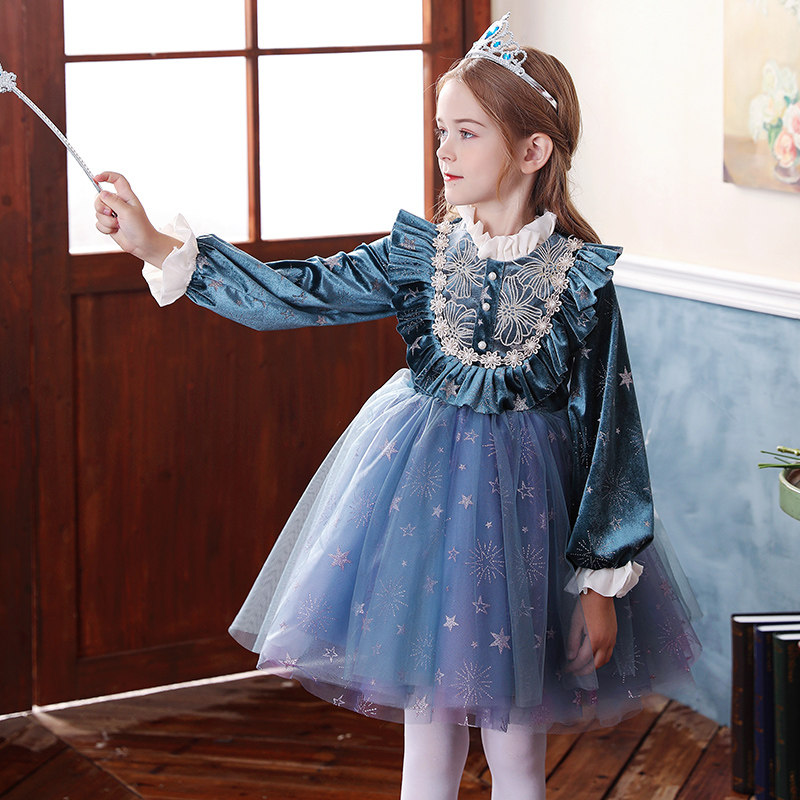 爱莎公主裙女童冰雪奇缘加绒儿童正版连衣裙艾莎公主裙2025新款秋,淘宝优惠券,粉丝福利购,淘宝优惠卷
