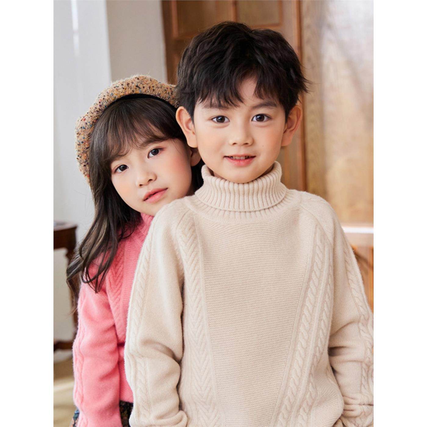 加厚高翻领羊绒衫 秋冬新款男女童中大童毛衣 男童打底毛衣打底衫,淘宝优惠券,粉丝福利购,淘宝优惠卷