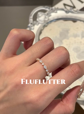 Fluflutter｜（可叠戴）纯银马眼钻戒指高级轻奢送女朋友闺蜜礼物