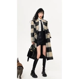 Длинное шерстяное демисезонное стеганое шерстяное пальто, премиум класс, увеличенная толщина, средней длины, подходит для подростков