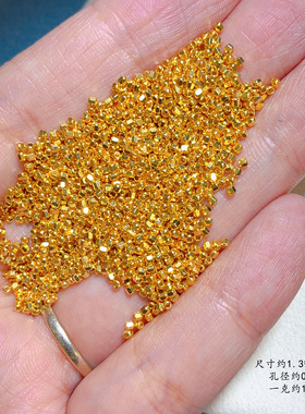 S925银芝麻珠镀24K金隔珠