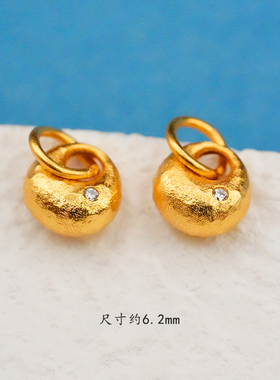 铜镀真金小钱袋吊坠DIY饰品