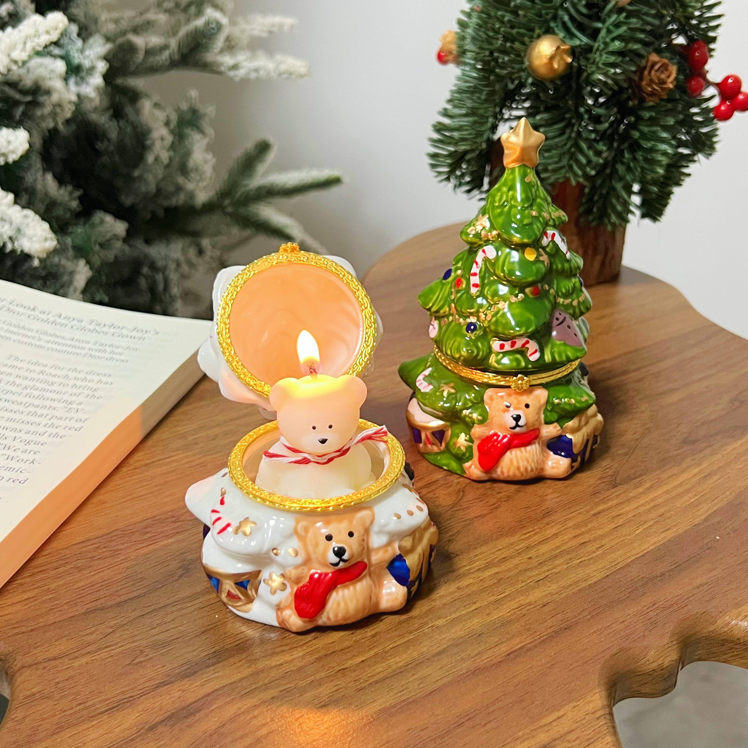 “送ta个小熊圣诞树”可爱陶瓷收纳盒摆件香薰烛台圣诞节礼物,淘宝优惠券,粉丝福利购,淘宝优惠卷