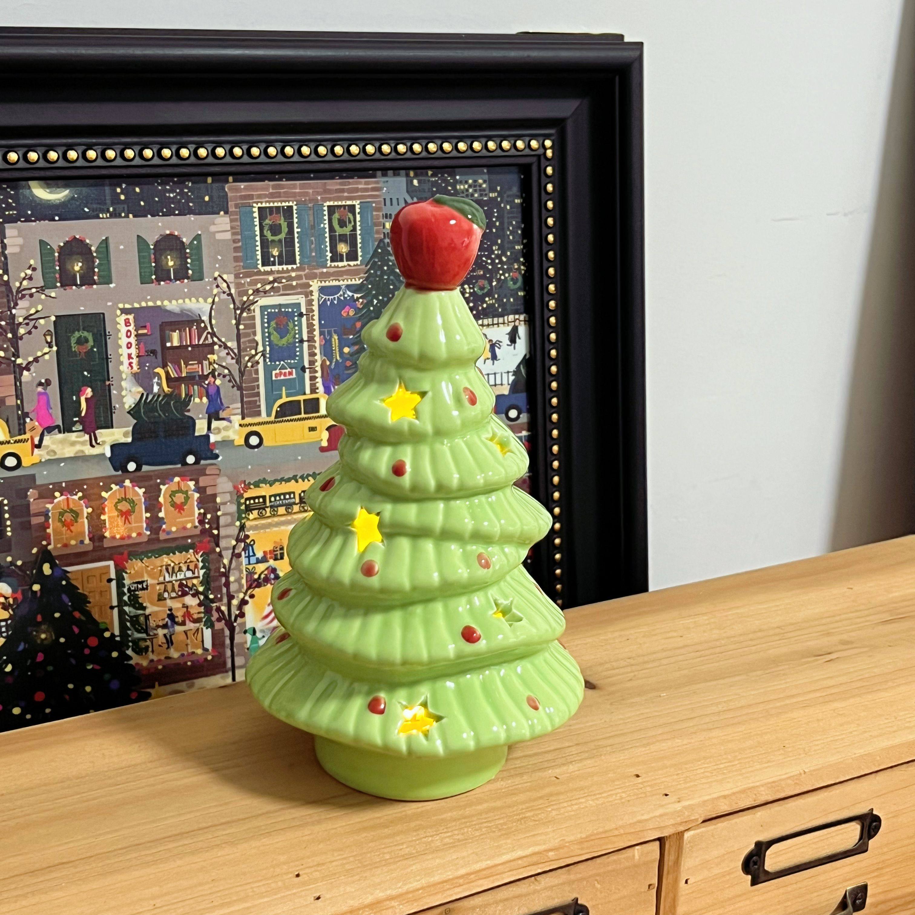 "无聊了送TA一个陶瓷苹果头圣诞树"圣诞桌面摆件创意礼品圣诞礼物,淘宝优惠券,粉丝福利购,淘宝优惠卷