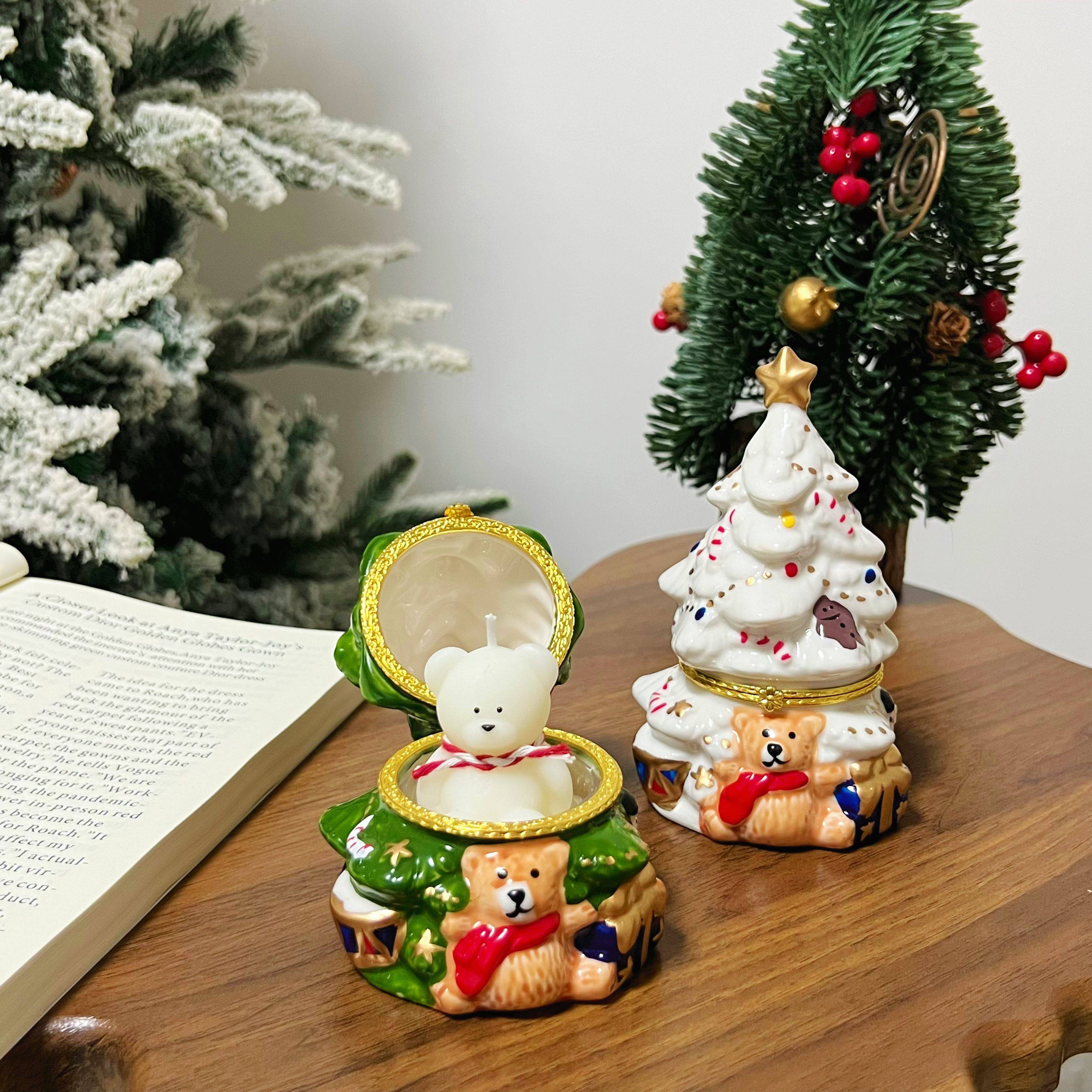 “送ta个小熊圣诞树”可爱陶瓷收纳盒摆件香薰烛台圣诞节礼物,淘宝优惠券,粉丝福利购,淘宝优惠卷
