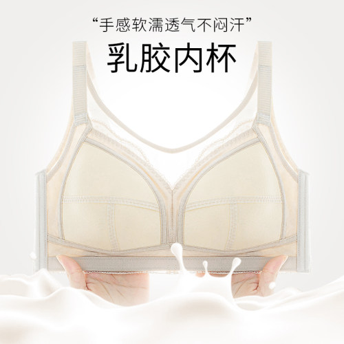 蝴蝶日记抹胸式文胸夏季薄款无钢圈大胸显小防走光收副乳内衣女 - 图3