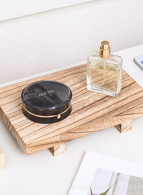 木质底座支架托盘实木家用浴室洗浴用品托盘香薰洗发水花盆底座