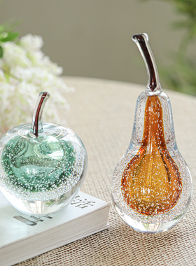 苹果和梨艺术琉璃摆件玻璃装饰品