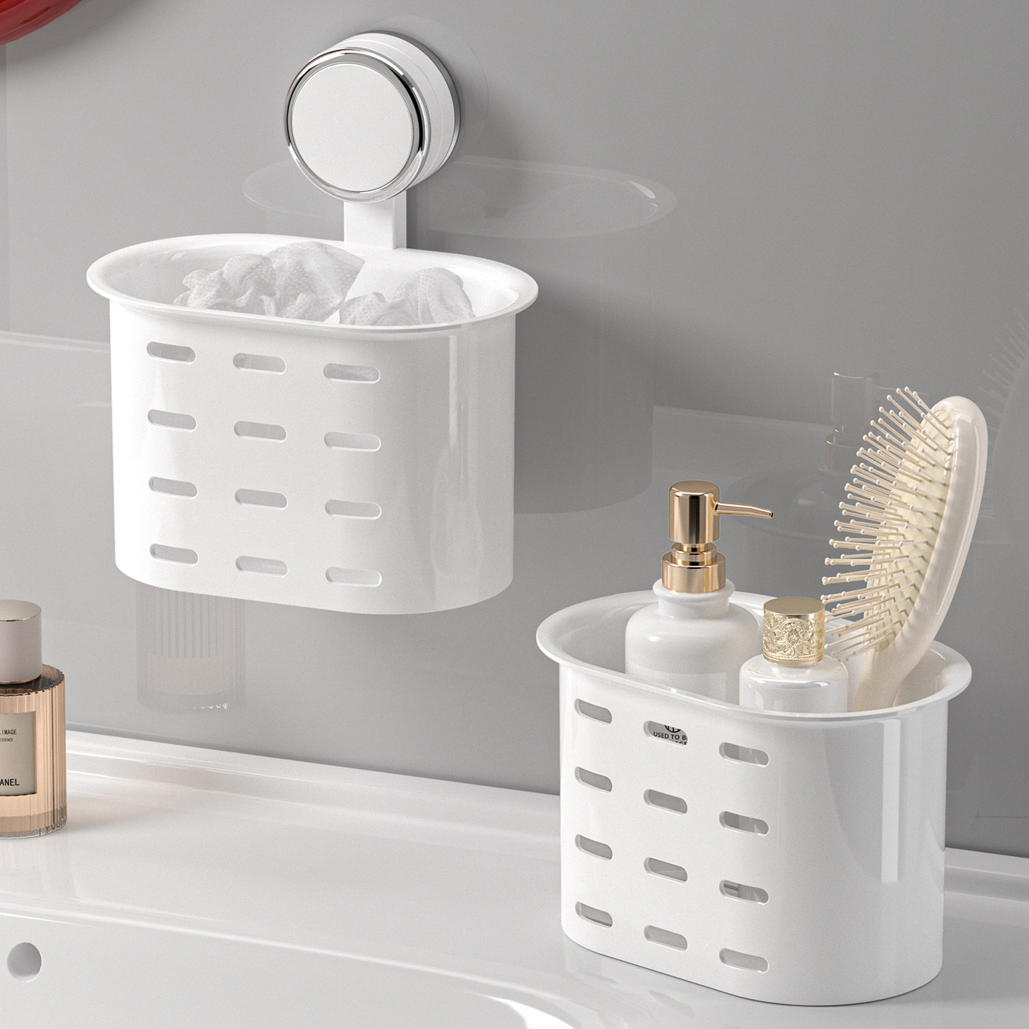 吸盘废弃洗脸巾收纳盒免打孔浴室厕所墙上二次棉柔巾洗漱台收纳架,淘宝优惠券,粉丝福利购,淘宝优惠卷