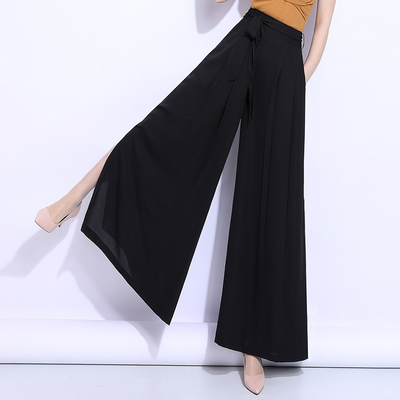 2022女春新款高腰裙裤雪纺休闲裤 麦卡莎休闲裤