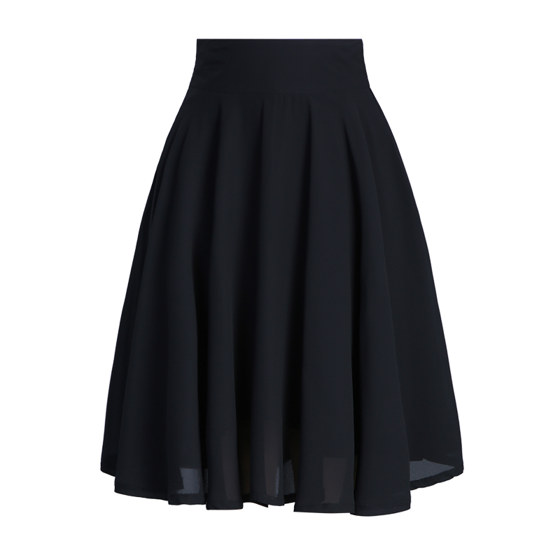 夏天雪纺子小个子松紧腰a字半身裙 麦卡莎半身裙