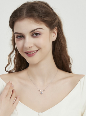 THEONE莫桑石925银十字链女