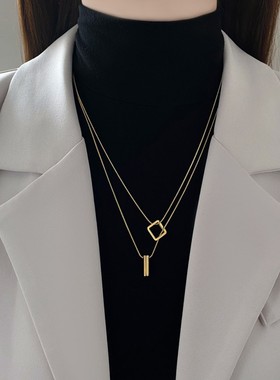 不掉色钛钢钛钢女项链