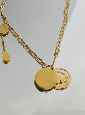 马上有钱项链钛钢吊坠钛钢