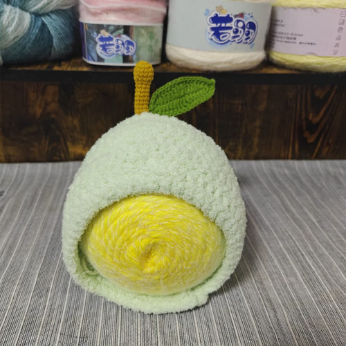 手工编织DIY苹果帽毛线钩针材料包保暖护耳帽绒绒线帽子周岁礼物 - 图2