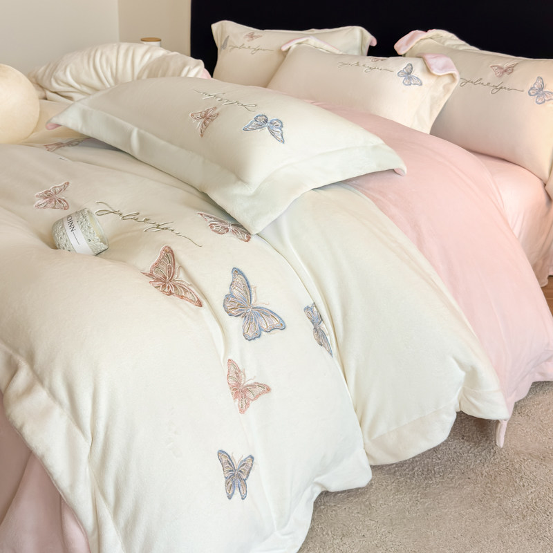 轻奢高级感秋冬加厚牛奶绒四件套珊瑚绒被套床单双面加绒床上用品,淘宝优惠券,粉丝福利购,淘宝优惠卷