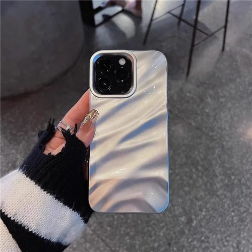 褶皱波浪纹苹果17pro手机壳新款适用iPhone15/16女款14promax高级感11创意个性14plus全包防摔XR/XS网红小众 - 图2