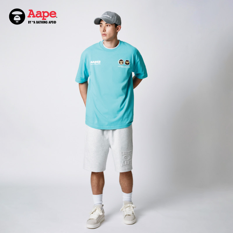 Aape旗舰店男装春夏小标刺绣美式简约潮流休闲短裤B699XAO,淘宝优惠券,粉丝福利购,淘宝优惠卷