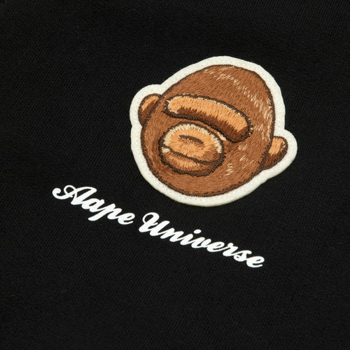 Aape旗舰店男装秋冬猿人军团刺绣薄绒卫衣开衫外套C374XXP - 图1