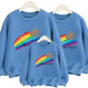 Different Fried Street Autumn Parent -Child Parent -Child Family Mother, Mother, Mother and Child Fashion Korean Rainbow Autumn sweater tide