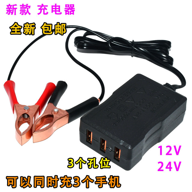 Battery 12V mobile phone USB charger 24V5V