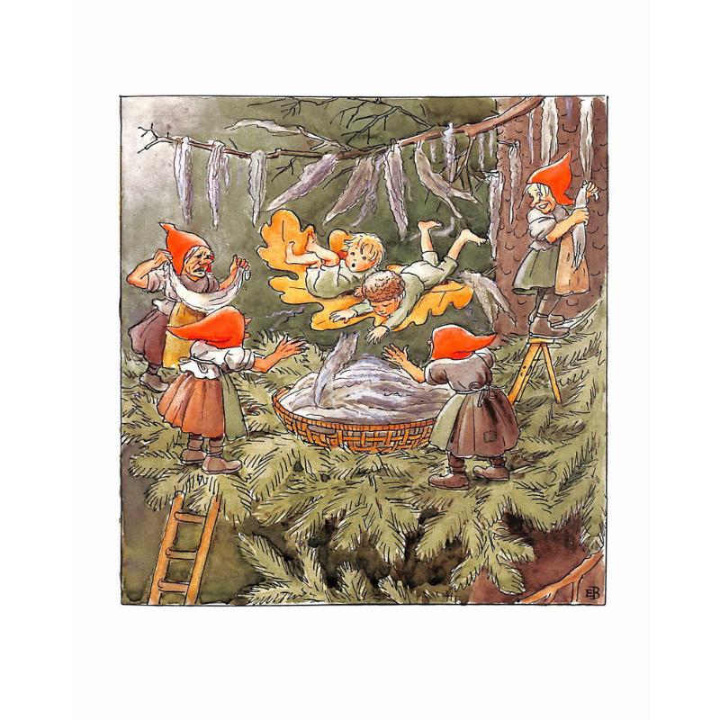 胡迪 榛树和小皮普 Elsa Beskow Woody Hazel and Little Pip 英文原版 儿童绘本 图画故事书 精装中古绘本 进口 大音 - 图1