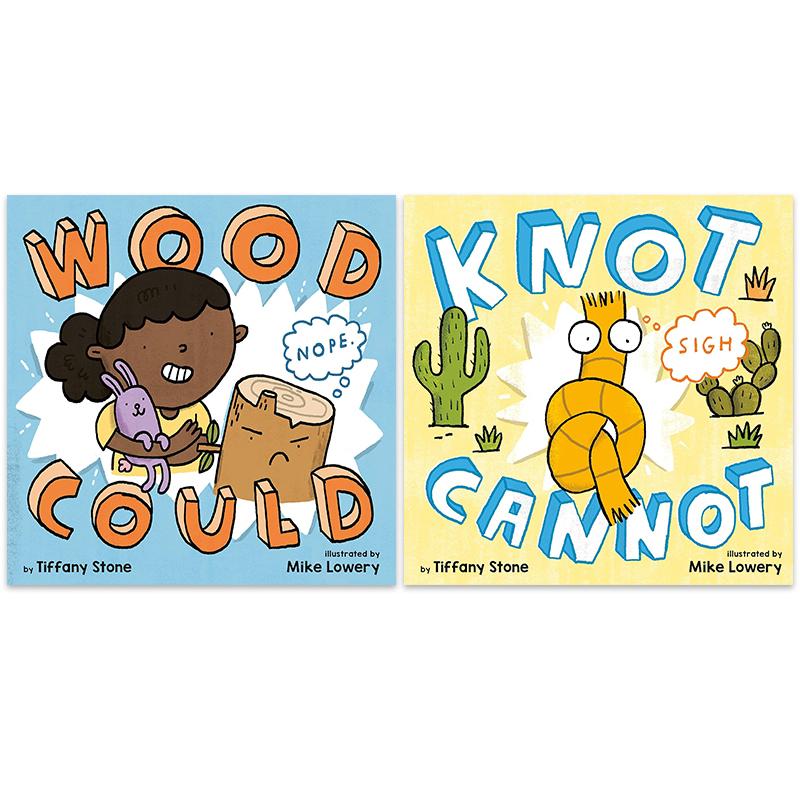 Mike Lowery 儿童故事绘本2册套装 朗读书 臭脾气的木头 Wood Could 不能打开的结 Knot Cannot 英文原版进口图书 大音