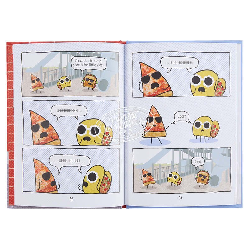 Pizza and Taco Too Cool for School桥梁漫画 披萨饼与玉米片4 图画图像小说儿童初级章节书 英文原版 幽默笑话 大音