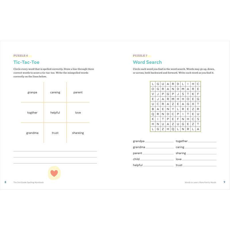 英文原版小学二年级单词拼写练习册 The 2nd Grade Spelling Workbook 提高英语拼写技能 游戏谜题书 进口教辅 大音